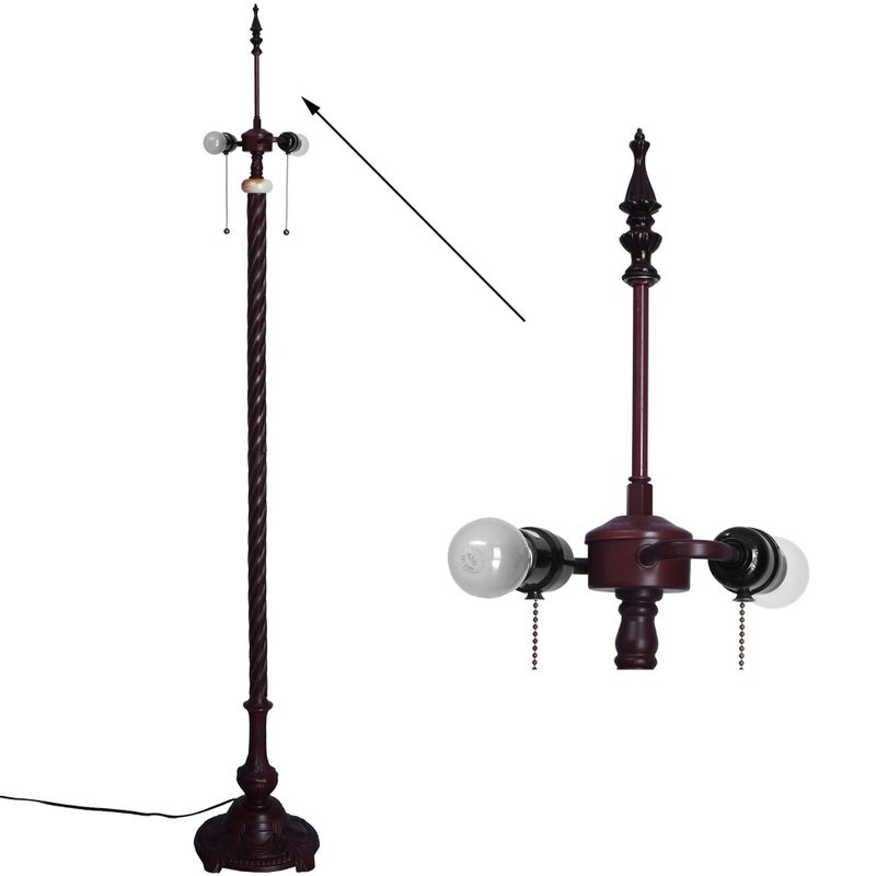 Bieye SS008 Lampshade Support with Finial for Tiffany Style Stained Glass Floor Lamp Table Lamp (G3/8 140mm Bronze Crown) - Image 3